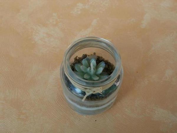 Kerze Kaktus im Glas