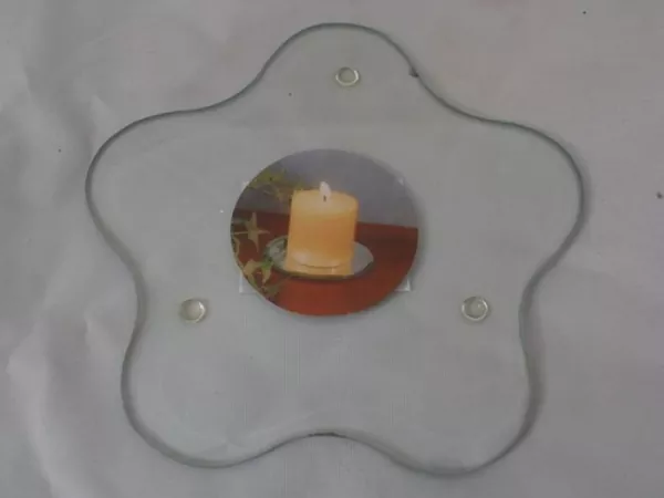 Kerzenteller Blume aus Glas 12 cm Kerzenteller Blume aus Glas 12 cm