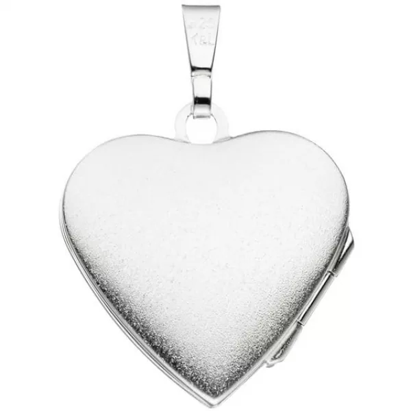 Medaillon Herz 925 Sterling Silber eismatt Anhänger zum Öffnen