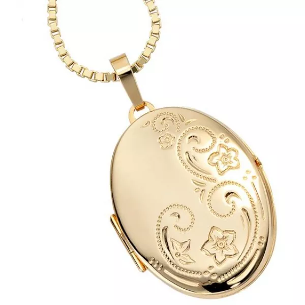 Medaillon aus 333 Gold, oval günstig bei dekodor