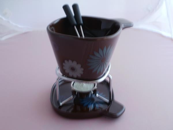 Fondue-Becher-Set flower aus Keramik