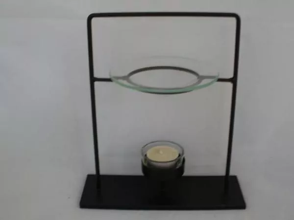 22 cm hohe Metall-Duftlampe in Schwarz