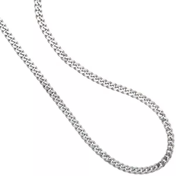 Panzerkette 585 Weißgold massiv 3,3 mm 50 cm Halskette