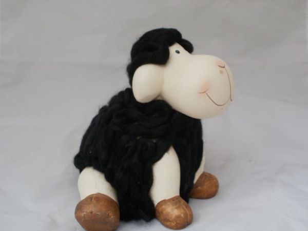 Dekofigur kleines Schaf aus Keramik