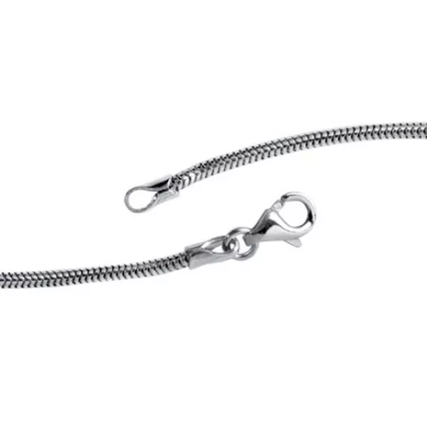 Schlangenkette 585 Weißgold 1,6 mm 42 cm Goldkette Halskette