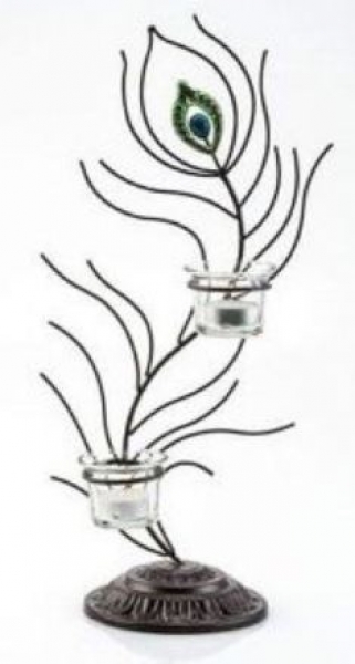42,5 cm hoher Teelichthalter Passion aus Metall und Glas