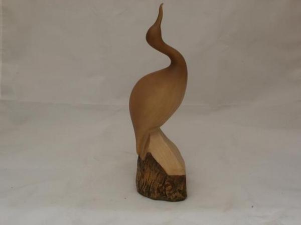 Vogel-Figur in geschnitzter Holz-Optik 29 cm hoch