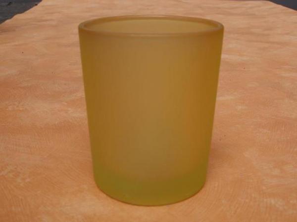 Votivglas gelb aus satiniertem Glas