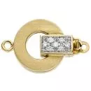Kettenschließe Schließe 585 Gelbgold mattiert 14 Diamanten Brillanten