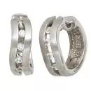 Creolen aus Silber mattiert 8 Zirkonia Ohrringe