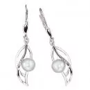 Boutons aus 585 Gold Weißgold mattiert 6 Diamanten Brillanten