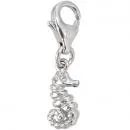 Einhänger Charm Seepferdchen Seepferd 925 Sterling Silber rhodiniert