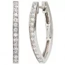 Creolen oval aus 925 Sterling Silber mit Zirkonia Ohrringe