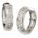 Creolen rund aus 585 Gold Weißgold 50 Diamanten Brillanten 15,5 mm