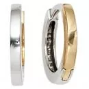 Creolen rund aus 333 Gold Gelbgold Weißgold bicolor 11,5 mm Ohrringe