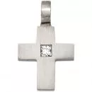 Anhänger Kreuz 950 Platin 1 Diamant 0,06 ct. Kreuz Anhänger