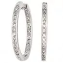 Creolen rund aus 585 Gold Weißgold 50 Diamanten Brillanten Ohrringe
