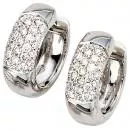 runde Creolen aus 585 Weißgold mit 54 Diamanten