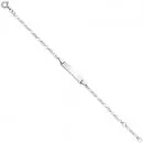 Schildband 925 Sterling Silber rhodiniert 16 cm Gravur ID Armband Federring