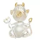 Anhänger Teufel 925 Sterling Silber bicolor vergoldet mattiert