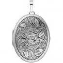 Medaillon oval 925 Sterling Silber mattiert geschwärzt zum Öffnen