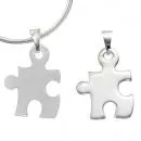 Anhänger Partner Anhänger 2-teilig 925 Sterling Silber mattiert