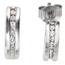 Halb-Creolen aus 585 Gold Weißgold 14 Diamanten Brillanten 0,15 ct.