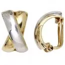 Ohrclips aus 333 Gold Gelbgold bicolor Ohrringe
