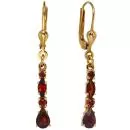 Boutons aus 375 Gelbgold 8 Granate rot