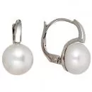 Boutons aus 585 Gold Weißgold 2 Süßwasserperlen Perlen