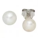 Ohrstecker aus 925 Silber mit Süßwasserperlen Perlen, 6,5 mm