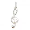 Anhänger Noten Schlüssel Musik Silber rhodiniert