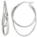 Creolen aus 925 Silber, teilmattiert mit Glitzereffekt