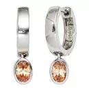 Creolen aus 925 Silber mit 2 Zirkonia, champagner