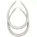 Creolen aus 925 Silber, eismatt, oval