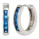 Creolen aus 925 Silber mit 10 blauen Zirlonia