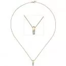 Collier mit Anhänger aus 585 Gelbgold, mattier 1 Diamant