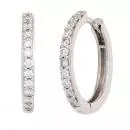 Creolen aus 585 Weißgold mit 22 Diamanten