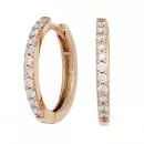 Creolen aus 585 Rotgold mit 22 Diamanten