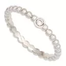 Damen Ring Kugel 950 Platin 1 Diamant Brillant 0,05ct. Kugelring