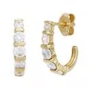 Halb-Creolen aus 333 Gold Gelbgold 10 Zirkonia Ohrringe