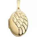 333 Gold Medaillon, teilmattiert