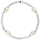 19 cm langes Armband aus Silber mit 4 Süßwasserperlen-Perlen