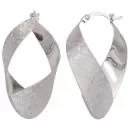 Creolen aus 925 Silber, rhodiniert und mattiert