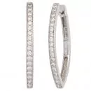 Creolen oval 925 Sterling Silber mit Zirkonia 37 mm Ohrringe