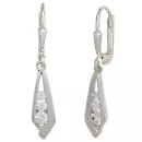 Boutons Ohrhänger aus 925 Silber mit 6 Zirkonia, teilmattiert