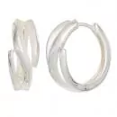 Creolen aus 925 Silber, rhodiniert, teilmattiert