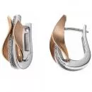 Creolen aus 585 Weiß- und Rotgold mit 12 Diamanten, teilmattiert