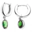 Creolen aus 925 Silber mit 2 grünen Zirkonia