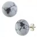 Silberne Ohrstecker mit 2 Howlithe